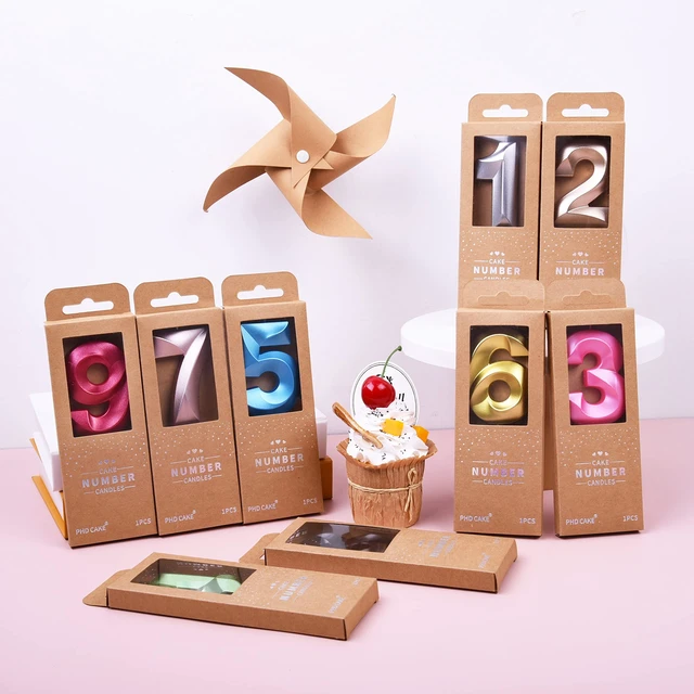 Alt view image 5 of 6 - PHD CAKE 2.76Inch Diamond Rose Gold Number 7 Birthday Candles