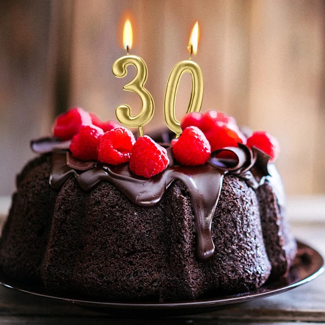 Alt view image 6 of 7 - Beanlieve 10-Piece Numeral Birthday Candles Set - Numbers 0-9 for Cake Decoration, Birthday Parties, Wedding Anniversary (Champagne Gold)