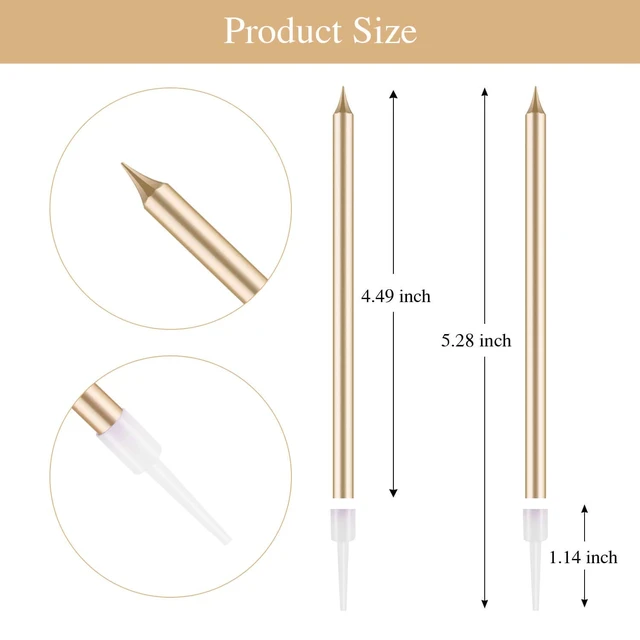 Alt view image 2 of 6 - BEAN LIEVE 24-Count Long Thin Birthday Cake Candles, Slow Burning, Champagne Gold for Wedding, Lucky Party Decoration
