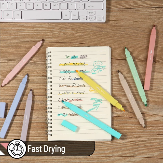 Alt view image 3 of 7 - Mr. Pen Dual Tip Aesthetic Highlighters, 8 Count, Chisel & Fine Tip