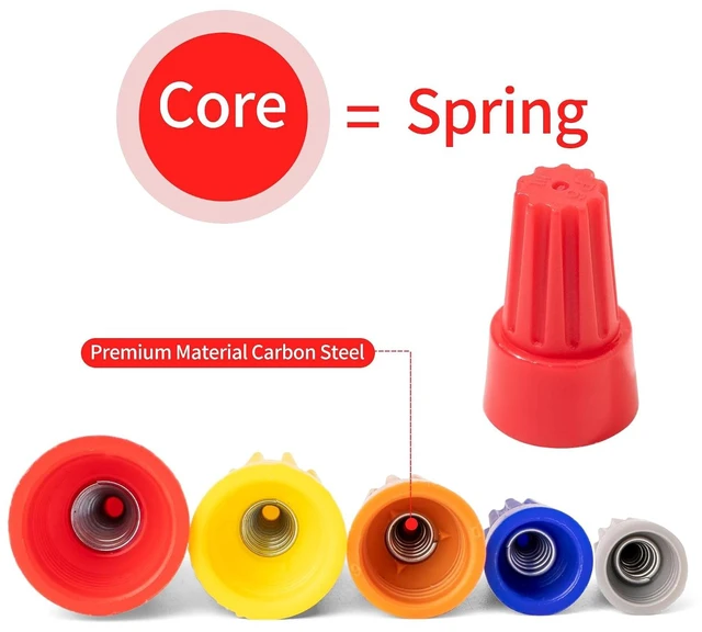 Alt view image 3 of 5 - 122-Piece Wire Connector Nut Assortment Kit, 5 Sizes Colorful Electric Wire Caps Twist Wiring Splice Screws for Quick Connection