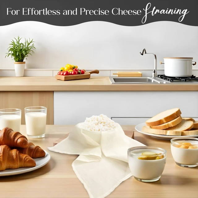 Alt view image 2 of 6 - Grade 100 Organic Unbleached Cheesecloth 4Pcs Precut 20x20inch Hemmed Reusable Ultra Fine Muslin for Straining Juicing Brewing Baking Turkey