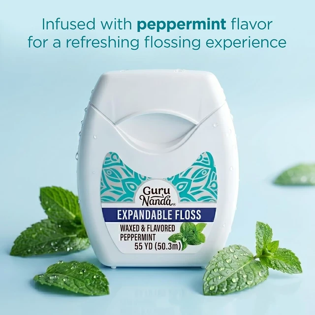 Alt view image 3 of 7 - GuruNanda Expanding Dental Floss Peppermint Flavor, 55 Yards, 1 Ct