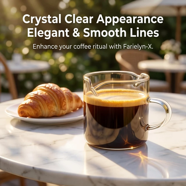 Alt view image 6 of 7 - Farielyn-X 5oz Espresso Cups Set of 2, Double Spouts, Shot Glasses, Milk Cup with Handle, Clear Glass, Espresso Accessories