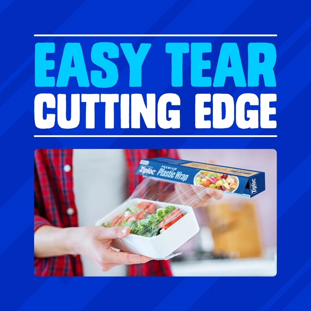 Alt view image 4 of 6 - Ziploc Wrap, 100SqFt Roll, Food Storage, Protects Food, Easy Dispense from Makers of Saran Wrap
