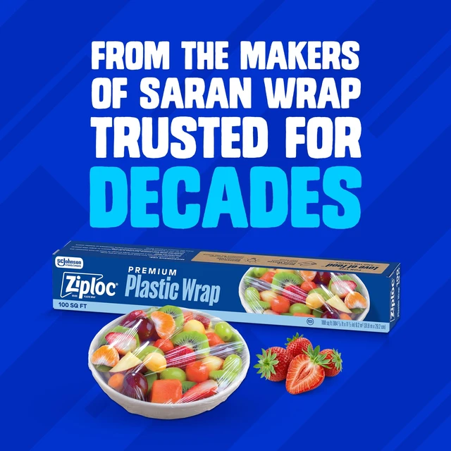 Alt view image 2 of 6 - Ziploc Wrap, 100SqFt Roll, Food Storage, Protects Food, Easy Dispense from Makers of Saran Wrap