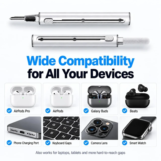 Alt view image 2 of 6 - Inesore AirPod Cleaning Kit for Phone Earbuds Electronics White