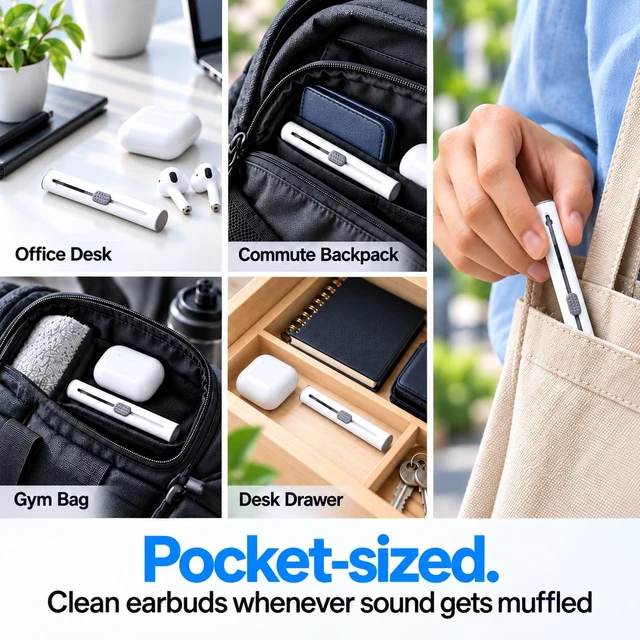 Alt view image 6 of 6 - Inesore AirPod Cleaning Kit for Phone Earbuds Electronics White