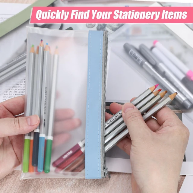 Alt view image 7 of 7 - 4 Pack Clear Cute Pencil Pouch with Zipper