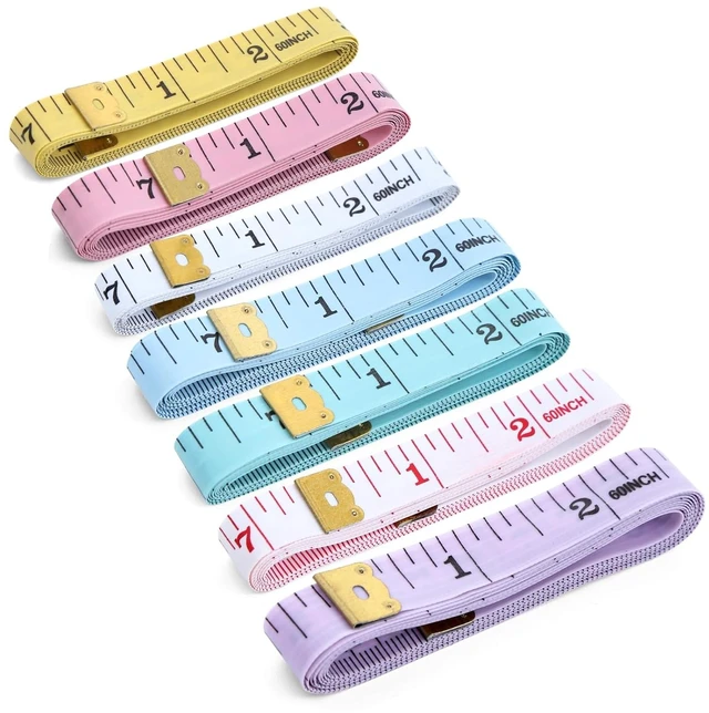 Main image of 7-Pack 60-Inch Double-Sided Soft Tape Measure for Body and Weight Loss Measurements