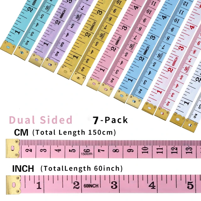 Alt view image 2 of 2 - 7-Pack 60-Inch Double-Sided Soft Tape Measure for Body and Weight Loss Measurements