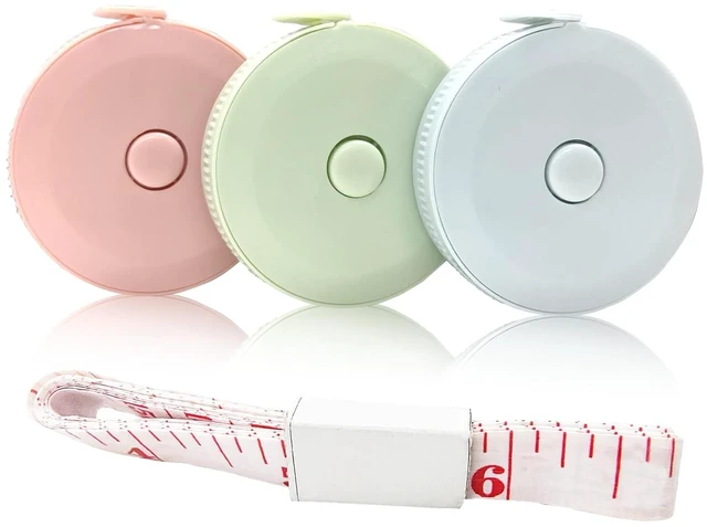 Main image of Mini Retractable Tape Measure (3-Pack) + Soft Fabric Sewing Ruler (1 Piece), Flexible, Pocket Size, Dual Sided, 150CM Tailor Measuring Tape for Body Measurement, Weight L