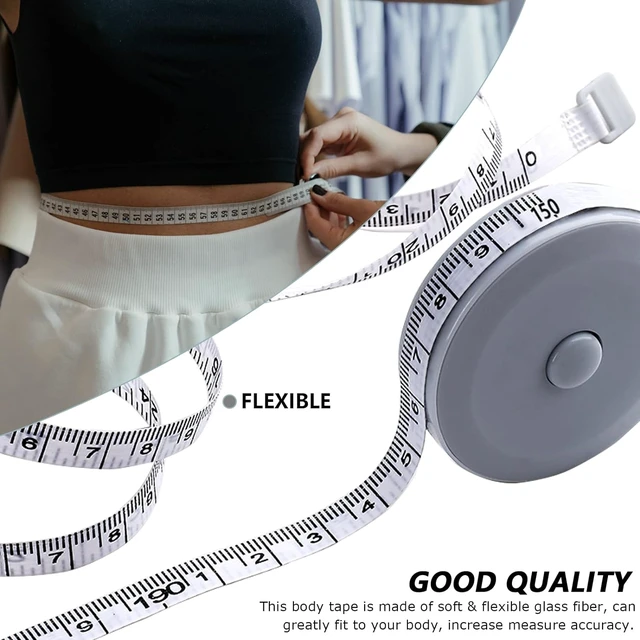 Alt view image 3 of 6 - Mini Retractable Tape Measure (3-Pack) + Soft Fabric Sewing Ruler (1 Piece), Flexible, Pocket Size, Dual Sided, 150CM Tailor Measuring Tape for Body Measurement, Weight L