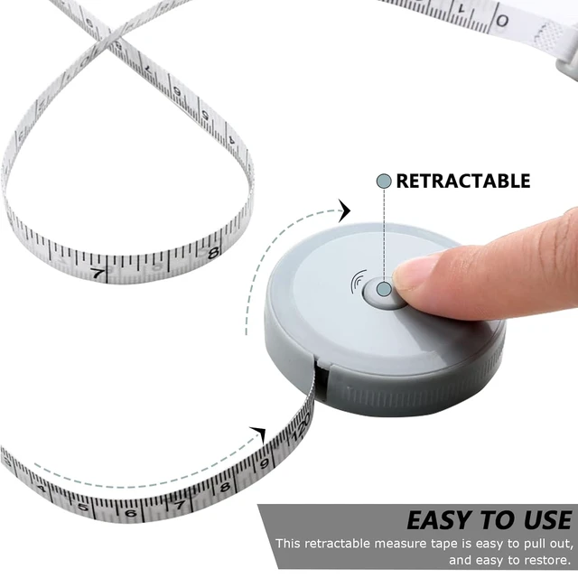 Alt view image 5 of 6 - Mini Retractable Tape Measure (3-Pack) + Soft Fabric Sewing Ruler (1 Piece), Flexible, Pocket Size, Dual Sided, 150CM Tailor Measuring Tape for Body Measurement, Weight L