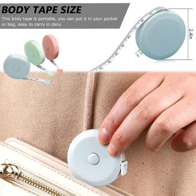 Alt view image 4 of 6 - Mini Retractable Tape Measure (3-Pack) + Soft Fabric Sewing Ruler (1 Piece), Flexible, Pocket Size, Dual Sided, 150CM Tailor Measuring Tape for Body Measurement, Weight L