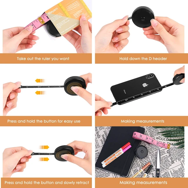 Alt view image 3 of 7 - iBayam 2 Pack Tape Measure 60"/150cm for Body Fabric Sewing