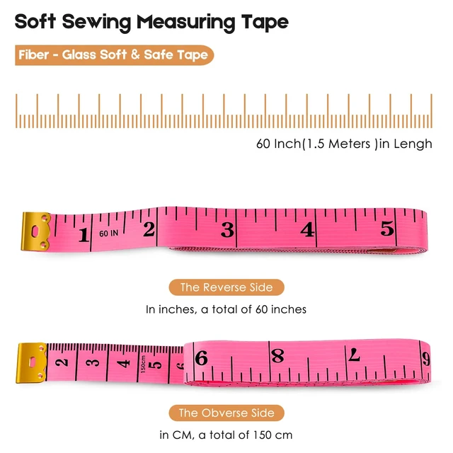 Alt view image 2 of 7 - iBayam 2 Pack Tape Measure 60"/150cm for Body Fabric Sewing