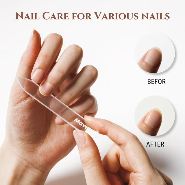 Alt view image 2 of 7 - Mavens Professional Glass Nail File Set with Case - Crystal Fingernail Files for Natural Nails, Reusable Portable Manicure Pedicure Tool, Home Travel Gift for Women