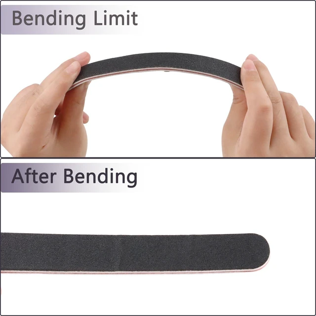 Alt view image 4 of 7 - 20 Pack 100/180 Grit Black Professional Reusable Emery Board Nail Files, Manicure Tool for Acrylic and Natural Nails