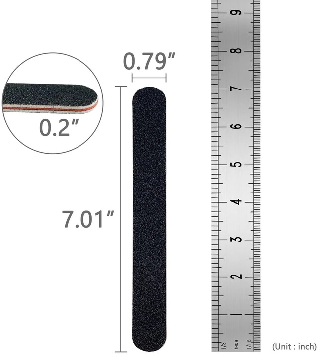 Alt view image 7 of 7 - 20 Pack 100/180 Grit Black Professional Reusable Emery Board Nail Files, Manicure Tool for Acrylic and Natural Nails