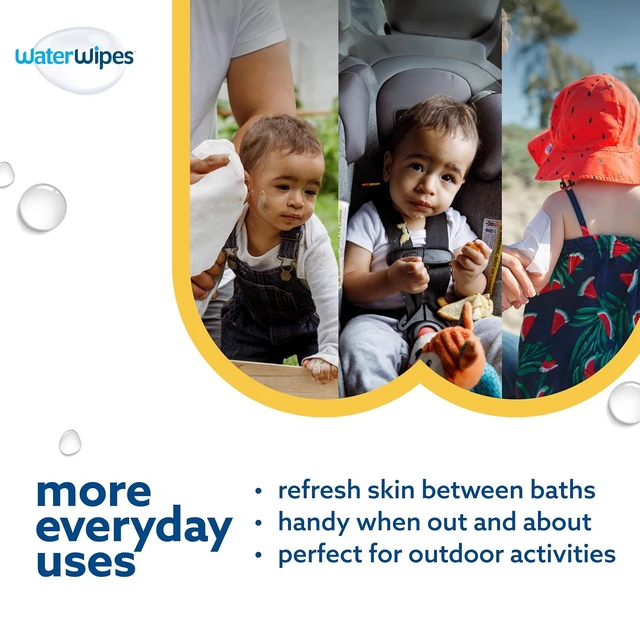 Alt view image 4 of 6 - WaterWipes Sensitive+ Bathing Wipes, 3-In-1 Cleans, Cares, Protects, 99.9% Water, Unscented & Hypoallergenic, 16 Count (1 Pack)