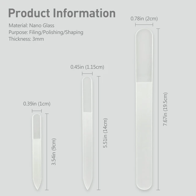 Alt view image 6 of 7 - Professional 3-Piece Czech Glass Nail File Set, Handmade Tempered Glass, Double-Sided, Washable, Etched for Natural Nails, Ideal Present Set