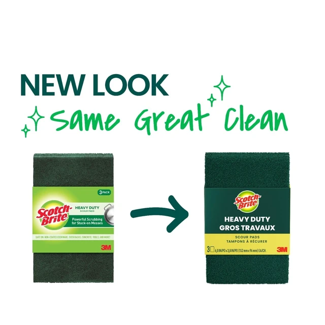 Alt view image 3 of 7 - Heavy Duty Scouring Pad, Scotch-Brite, 3 Pack