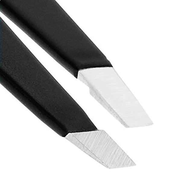 Alt view image 6 of 7 - AURAY Stainless Steel Slanted Tip Eyebrow Tweezers for Men & Women Black