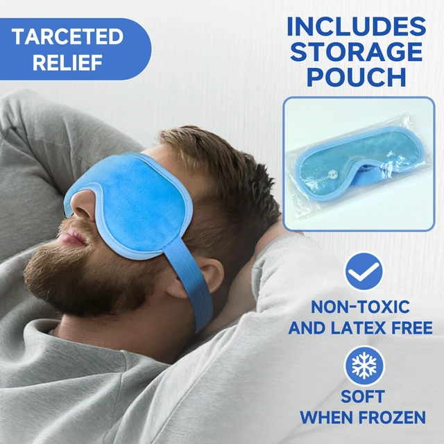 Alt view image 5 of 7 - AiricePac Cold Eye Mask, Gel Eye Ice Pack - Reusable Cold Compress for Dry Eyes, Dark Circles, Migraines, Eye Surgery, Skin Care
