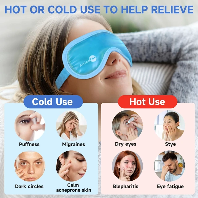 Alt view image 3 of 7 - AiricePac Cold Eye Mask, Gel Eye Ice Pack - Reusable Cold Compress for Dry Eyes, Dark Circles, Migraines, Eye Surgery, Skin Care