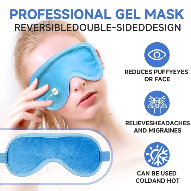 Alt view image 2 of 7 - AiricePac Cold Eye Mask, Gel Eye Ice Pack - Reusable Cold Compress for Dry Eyes, Dark Circles, Migraines, Eye Surgery, Skin Care