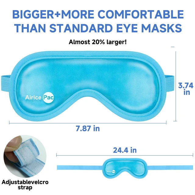 Alt view image 6 of 7 - AiricePac Cold Eye Mask, Gel Eye Ice Pack - Reusable Cold Compress for Dry Eyes, Dark Circles, Migraines, Eye Surgery, Skin Care