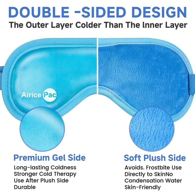 Alt view image 7 of 7 - AiricePac Cold Eye Mask, Gel Eye Ice Pack - Reusable Cold Compress for Dry Eyes, Dark Circles, Migraines, Eye Surgery, Skin Care