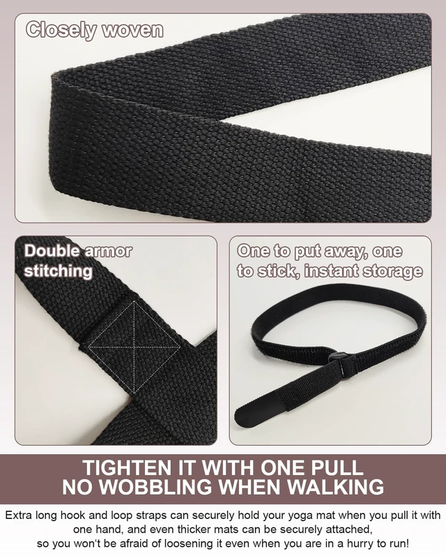Alt view image 7 of 7 - Yoga Mat Strap Carrier with Adjustable Hook-and-Loop for Most Mats