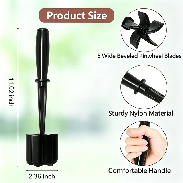 Alt view image 7 of 7 - 5-Blade Curved Meat Chopper, Potato Masher, Hamburger Meat Smasher, Premium Heat-Resistant for Beef, Chicken and More