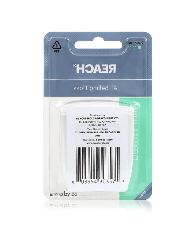 Alt view image 4 of 5 - Reach Waxed Dental Floss, Mint, PFAS Free, Shred Resistant, Deep Cleaning, Slides Smoothly, for Adults & Kids, 55 yd (Pack of 3)