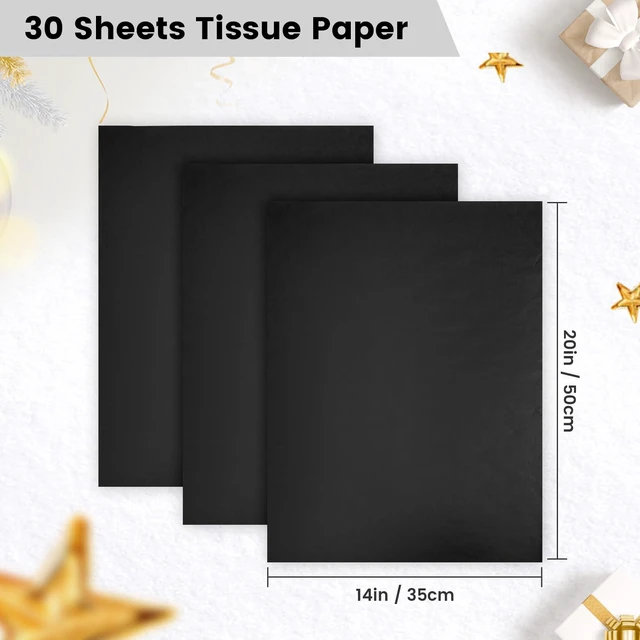 Alt view image 6 of 6 - Hlonon Black Tissue Paper 30 Sheets 14 x 20 Inch for Gift Wrapping, DIY Crafts, Wedding, Birthday, Christmas