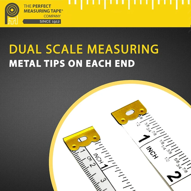 Alt view image 2 of 6 - TR-16-frac 60Inch Double Sided Fractional Inches and Millimeter/Centimeter Tape Measure White