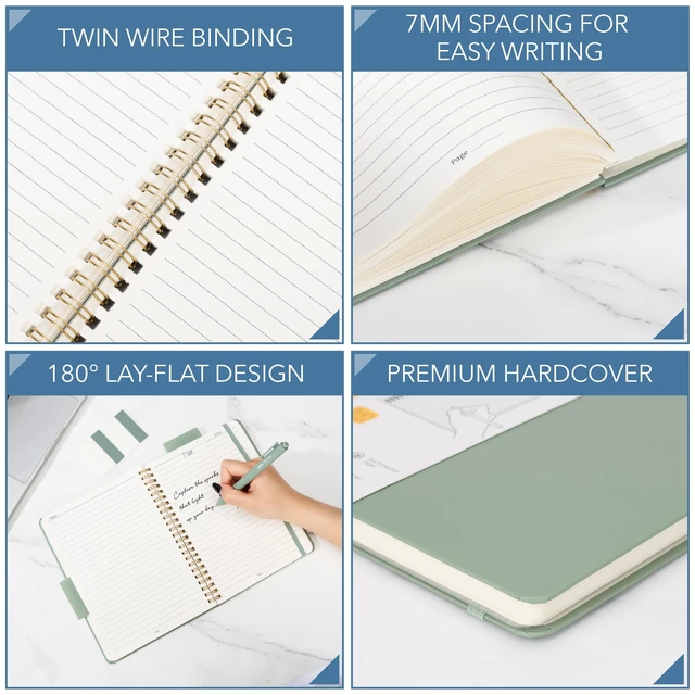 Alt view image 5 of 7 - Mr. Pen Lined Spiral Journal Notebook, A5, 160 Pages, 5.7"x7.9", Green