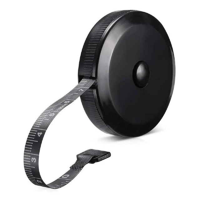 Main image of GDMINLO Soft Tape Measure Retractable for Body Fabric Sewing Tailor Cloth Knitting Craft Weight Loss, Black Double Scales, 1 Pack