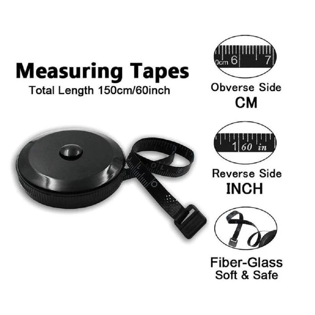 Alt view image 6 of 7 - GDMINLO Soft Tape Measure Retractable for Body Fabric Sewing Tailor Cloth Knitting Craft Weight Loss, Black Double Scales, 1 Pack