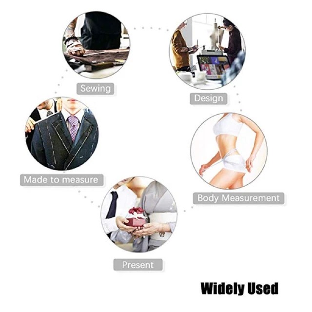 Alt view image 5 of 7 - GDMINLO Soft Tape Measure Retractable for Body Fabric Sewing Tailor Cloth Knitting Craft Weight Loss, Black Double Scales, 1 Pack