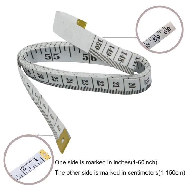 Alt view image 3 of 7 - GDMINLO Soft Tape Measure Double Scale 60-Inch Vinyl Flexible Tailor Craft Sewing Ruler with Centimetre Scale on Reverse Side, White