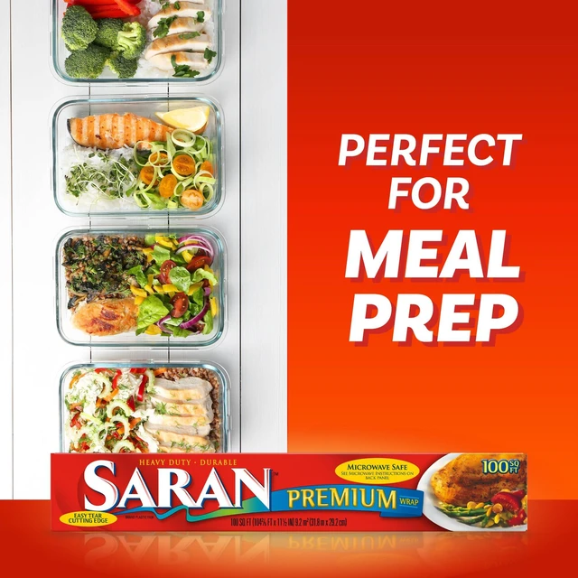 Alt view image 7 of 7 - Saran Premium Plastic Wrap, 100SqFt, Food Storage, Easy Dispense