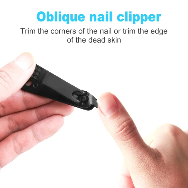 Alt view image 6 of 7 - 4-Piece Nail Clippers Set, Fingernail and Toenail Cutters for Men and Women, Black