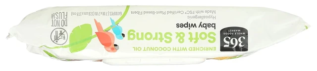 Alt view image 2 of 6 - 365 by Whole Foods Market Soft & Strong Disposable Baby Wipes, Enriched with Coconut Oil, 64 Count