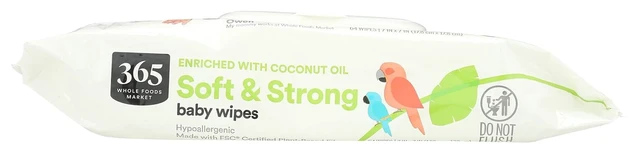 Alt view image 4 of 6 - 365 by Whole Foods Market Soft & Strong Disposable Baby Wipes, Enriched with Coconut Oil, 64 Count