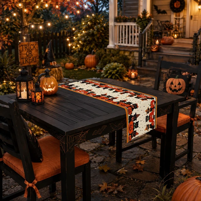 Alt view image 6 of 7 - Retro Halloween Table Runner for Home Party Decor