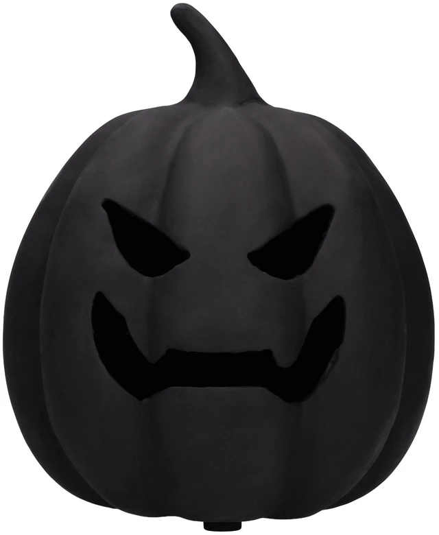 Main image of Way To Celebrate Paper Mache Jack-o'-Lantern Decoration, Black, 8.3", Halloween