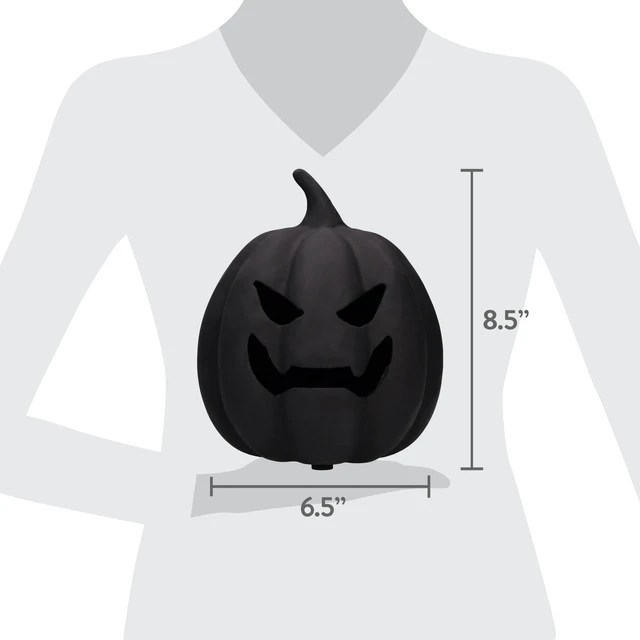 Alt view image 4 of 6 - Way To Celebrate Paper Mache Jack-o'-Lantern Decoration, Black, 8.3", Halloween